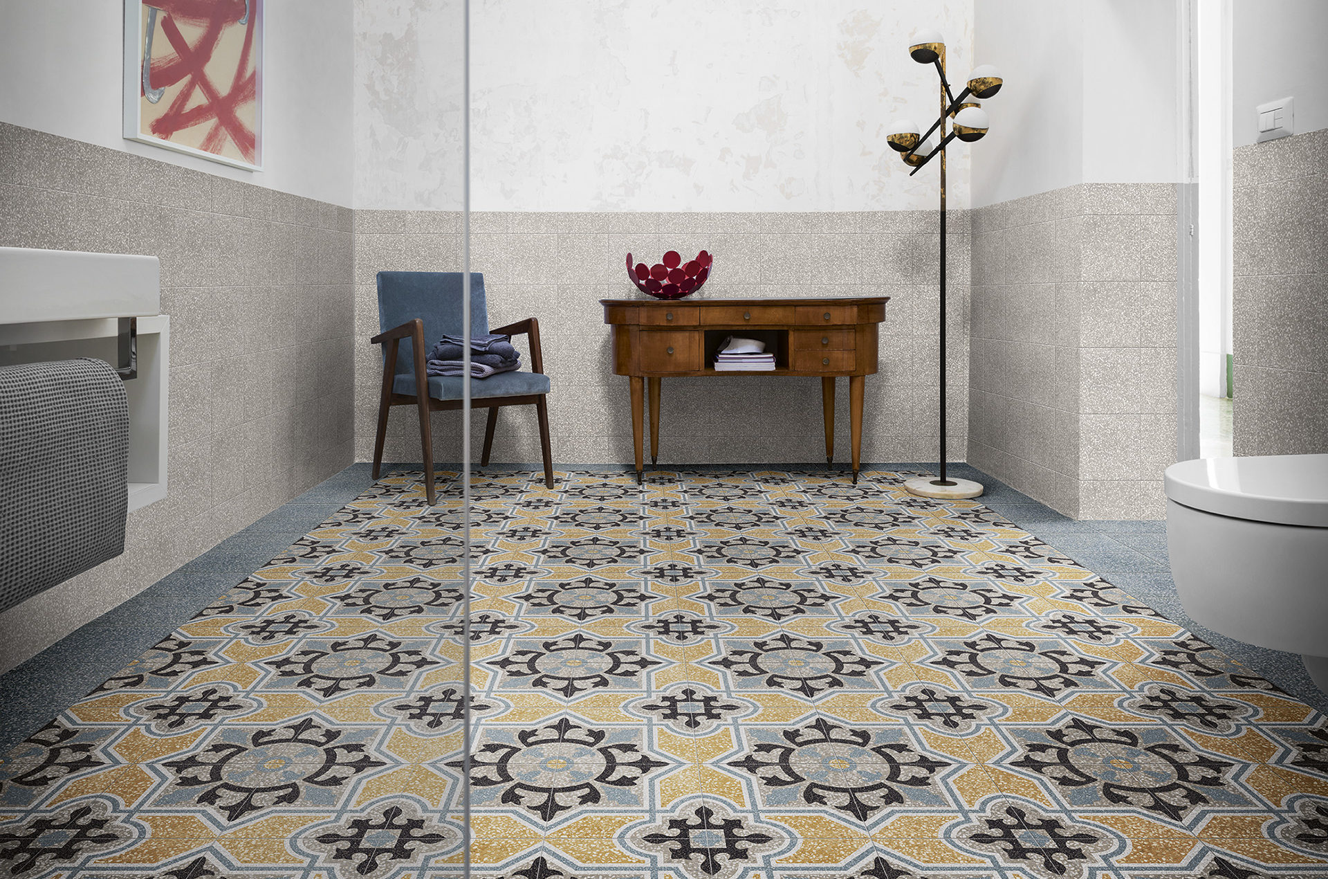Carrelage Grès Cérame Marazzi D_Segni Colore 20x20 Cm - Effet Carreaux De Ciment - Italie